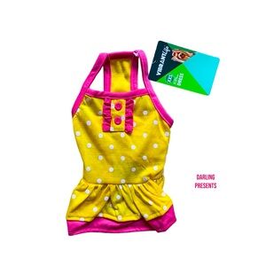 Vibrant Life Polkadot Dog Dress Color Yellow Size XXS